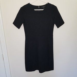 J. Crew black short sleeve wool dress